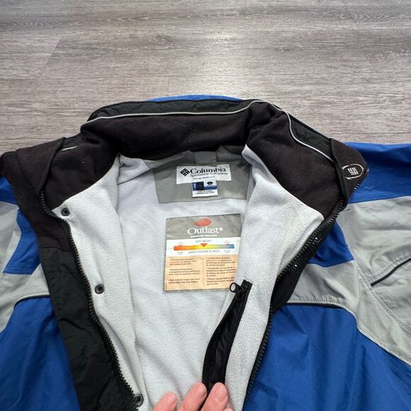 Vintage Columbia Jacket Large Blue Outlast Heavy Waterproof‎ Zip Hooded 3 in 1 - Picture 8 of 12